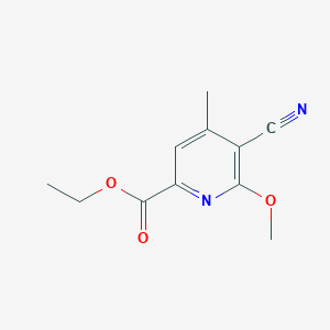 molecular formula C11H12N2O3 B8721228 Ethyl 5-cyano-6-methoxy-4-methylpicolinate 