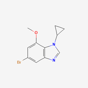 molecular formula C11H11BrN2O B8721237 5-Bromo-1-cyclopropyl-7-methoxy-1H-benzo[d]imidazole 