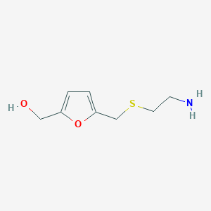 molecular formula C8H13NO2S B8721245 2-[[5-(Hydroxymethyl)-2-furanylmethyl]thio]ethanamine CAS No. 72115-22-1