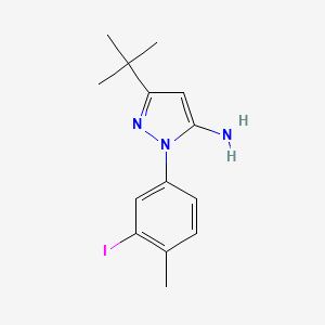 molecular formula C14H18IN3 B8721280 3-tert-Butyl-1-(3-iodo-4-methylphenyl)-1H-pyrazol-5-amine CAS No. 294852-50-9
