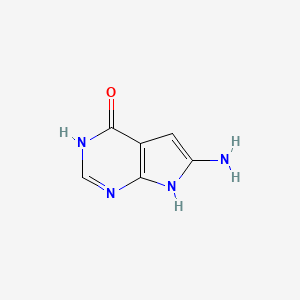 molecular formula C6H6N4O B8721297 6-Amino-1H-pyrrolo[2,3-d]pyrimidin-4(7H)-one 