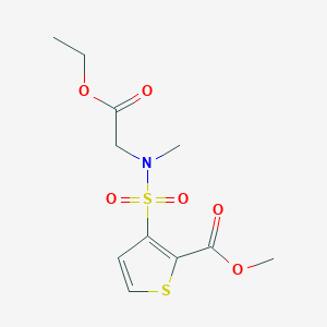 molecular formula C11H15NO6S2 B8721314 3-(N-carbethoxymethyl-N-methylsulfamoyl)-thiophene-2-carboxylic acid methyl ester 