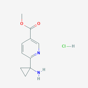 molecular formula C10H13ClN2O2 B8721498 Methyl 6-(1-aminocyclopropyl)nicotinate hydrochloride 