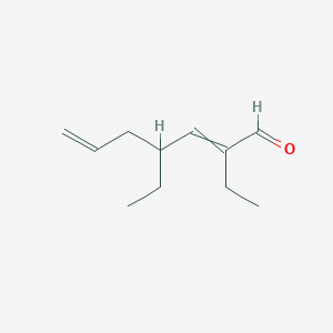 molecular formula C11H18O B8721794 2,4-Diethyl-2,6-heptadienal 