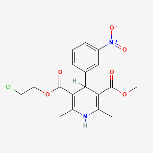 molecular formula C18H19ClN2O6 B8722004 2-Chloroethyl methyl 1,4-dihydro-2,6-dimethyl-4-(3-nitrophenyl)pyridine-3,5-dicarboxylate CAS No. 54527-89-8