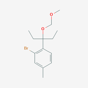 molecular formula C14H21BrO2 B8722020 2-Bromo-1-(3-(methoxymethoxy)pentan-3-yl)-4-methylbenzene 