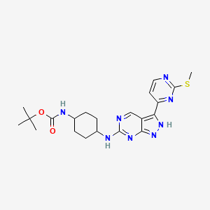 {4-[3-(2-methylsulfanyl-pyrimidin-4-yl)-1H-pyrazolo[3,4-d]pyrimidin-6-ylamino]-cyclohexyl}-carbamic acid tert-butyl ester