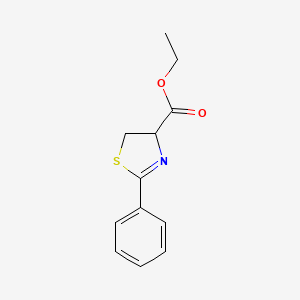 molecular formula C12H13NO2S B8722596 4-Carbethoxy-2-phenylthiazoline 