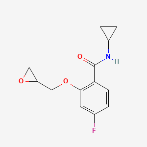 molecular formula C13H14FNO3 B8722765 N-Cyclopropyl-4-fluoro-2-(2-oxiranylmethoxy)benzamide CAS No. 644968-82-1