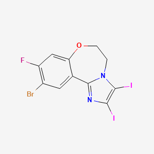 10-Bromo-9-fluoro-2,3-diiodo-5,6-dihydrobenzo[f]imidazo[1,2-d][1,4]oxazepine