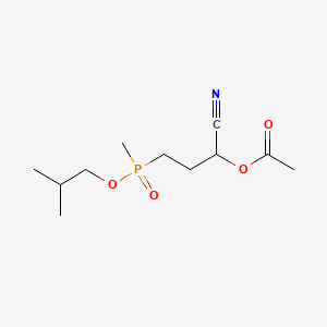 molecular formula C11H20NO4P B8723095 Isobutyl (3-(acetyloxy)-3-cyanopropyl)methylphosphinate CAS No. 76734-38-8