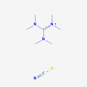 molecular formula C8H18N4S B8723202 Hexamethylguanidinium thyocyanate 