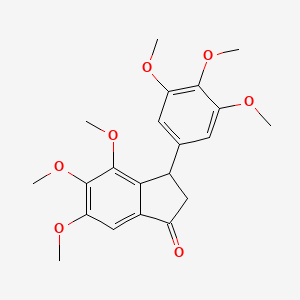 molecular formula C21H24O7 B8723557 4,5,6-Trimethoxy-3-(3,4,5-trimethoxyphenyl)-indan-1-one 
