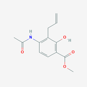 molecular formula C13H15NO4 B8723567 methyl 4-acetamido-3-allyl-2-hydroxybenzoate CAS No. 110751-41-2