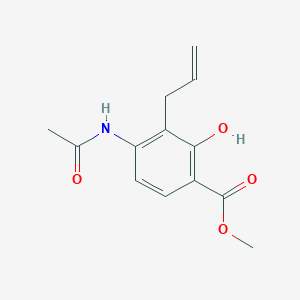 B8723567 Benzoic acid, 4-(acetylamino)-2-hydroxy-3-(2-propenyl)-, methyl ester CAS No. 110751-41-2