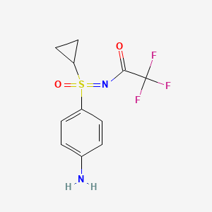 molecular formula C11H11F3N2O2S B8723600 N-[(R)-(4-Aminophenyl)(cyclopropyl)oxidosulphanylidene]-2,2,2-trifluoroacetamide 