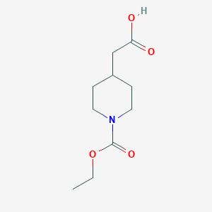 molecular formula C10H17NO4 B8723759 (1-Ethoxycarbonylpiperidin-4-yl)acetic acid 