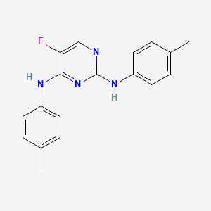molecular formula C18H17FN4 B8723775 5-fluoro-N,N'-bis(4-methylphenyl)pyrimidine-2,4-diamine 