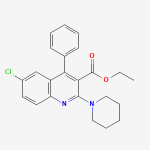 6-Chloro-4-phenyl-2-piperidin-1-yl-quinoline-3-carboxylic acid ethyl ester
