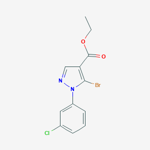 molecular formula C12H10BrClN2O2 B008724 Ethyl 5-bromo-1-(3-chlorophenyl)-1H-pyrazole-4-carboxylate CAS No. 110821-39-1