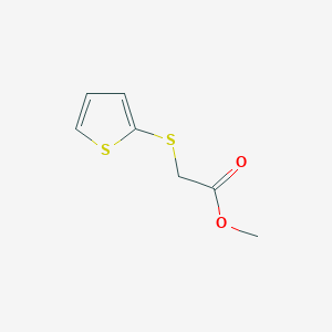 molecular formula C7H8O2S2 B8724231 Methyl 2-(2-thienylthio)acetate CAS No. 14278-22-9