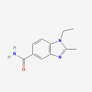 molecular formula C11H13N3O B8724445 1-Ethyl-2-methyl-5-carbamyl-benzimidazole CAS No. 62306-07-4
