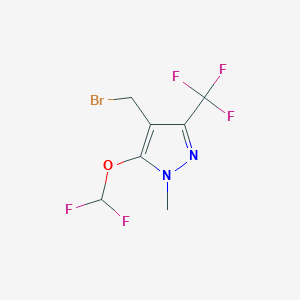 molecular formula C7H6BrF5N2O B8724551 4-(bromomethyl)-5-(difluoromethoxy)-1-methyl-3-(trifluoromethyl)-1H-pyrazole 