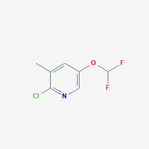 molecular formula C7H6ClF2NO B8724755 2-Chloro-5-(difluoromethoxy)-3-methylpyridine 