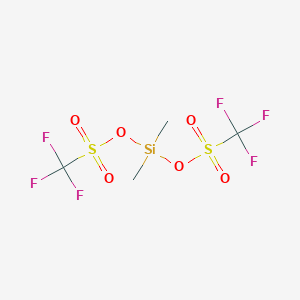 molecular formula C4H6F6O6S2Si B8724762 Dimethylbis(trifluoromethylsulfonyloxy)silane CAS No. 27607-78-9
