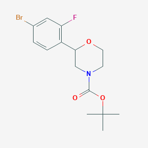 molecular formula C15H19BrFNO3 B8724848 Tert-butyl 2-(4-bromo-2-fluorophenyl)morpholine-4-carboxylate 