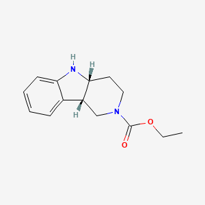 molecular formula C14H18N2O2 B8724887 rel-((4aS,9bR)-ethyl 3,4,4a,5-tetrahydro-1H-pyrido[4,3-b]indole-2(9bH)-carboxylate) 
