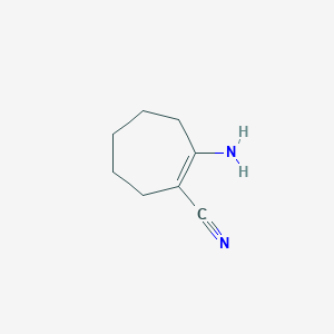molecular formula C8H12N2 B8725025 1-Cycloheptene-1-carbonitrile, 2-amino- CAS No. 14798-99-3