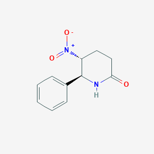 2-Piperidinone, 5-nitro-6-phenyl-, trans-