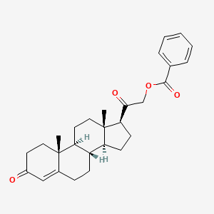 molecular formula C28H34O4 B8725416 4-Pregnene-3,20-dione-21-ol benzoate 
