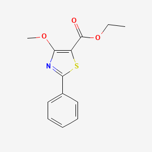 molecular formula C13H13NO3S B8725446 Ethyl 4-methoxy-2-phenyl-1,3-thiazole-5-carboxylate 