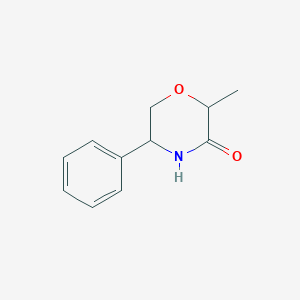 molecular formula C11H13NO2 B8725464 2-Methyl-5-phenylmorpholin-3-one 