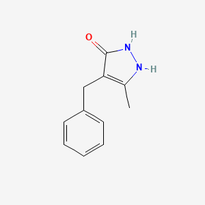 molecular formula C11H12N2O B8725499 4-Benzyl-1,2-dihydro-5-methyl-3H-pyrazol-3-one CAS No. 112701-03-8