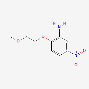 molecular formula C9H12N2O4 B8725546 Benzenamine, 2-(2-methoxyethoxy)-5-nitro- CAS No. 63810-54-8