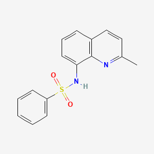molecular formula C16H14N2O2S B8726310 N-(2-methylquinolin-8-yl)benzenesulfonamide 