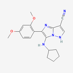 3-(cyclopentylamino)-2-(2,4-dimethoxyphenyl)-1H-imidazo[1,2-b]pyrazole-7-carbonitrile