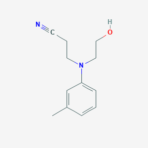 molecular formula C12H16N2O B087264 Propanenitrile, 3-[(2-hydroxyethyl)(3-methylphenyl)amino]- CAS No. 119-95-9