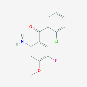 molecular formula C14H11ClFNO2 B8726809 (2-Amino-5-fluoro-4-methoxyphenyl)(2-chlorophenyl)methanone 