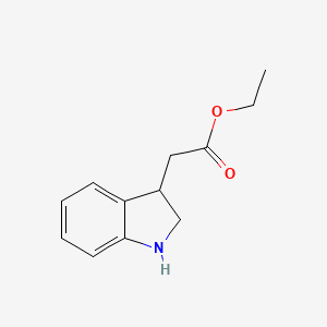 molecular formula C12H15NO2 B8726830 ethyl 2-(2,3-dihydro-1H-indol-3-yl)acetate CAS No. 41799-71-7