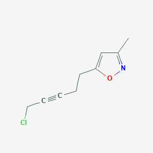 B8726838 Isoxazole, 5-(5-chloro-3-pentynyl)-3-methyl- CAS No. 144466-24-0