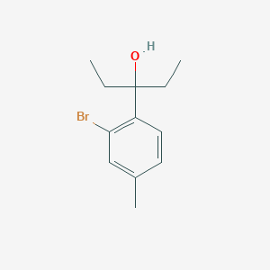 molecular formula C12H17BrO B8727966 3-(2-Bromo-4-methylphenyl)pentan-3-ol 