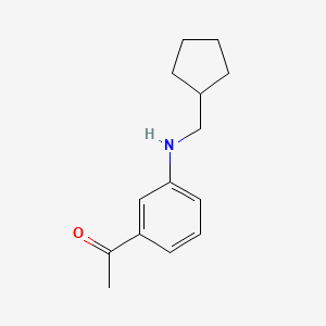 1-{3-[(Cyclopentylmethyl)amino]phenyl}ethan-1-one