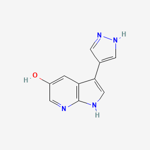 molecular formula C10H8N4O B8728141 3-(1H-Pyrazol-4-yl)-1H-pyrrolo[2,3-b]pyridin-5-ol CAS No. 923583-06-6