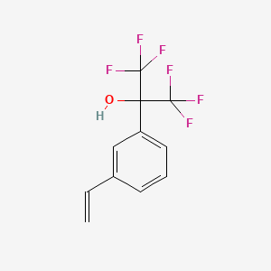 molecular formula C11H8F6O B8728162 Benzenemethanol, 3-ethenyl-alpha,alpha-bis(trifluoromethyl)- 