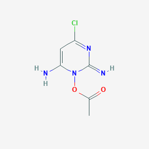 molecular formula C6H7ClN4O2 B8728540 6-Amino-4-chloro-2-iminopyrimidin-1(2H)-yl acetate CAS No. 113674-67-2