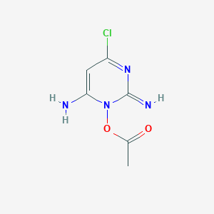molecular formula C6H7ClN4O2 B8728540 1-Acetoxy-6-amino-4-chloro-1,2-dihydro-2-iminopyrimidine CAS No. 113674-67-2